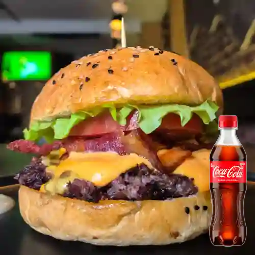 Combo Hamburguesa la Amarilla + Coca Cola Original 400 ml