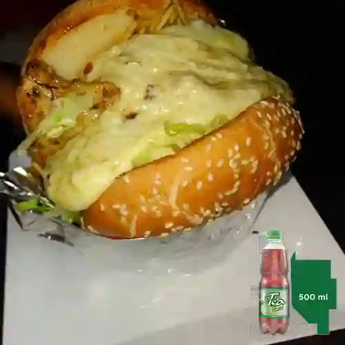 Hamb pollo especial + mr tea limón 500ml
