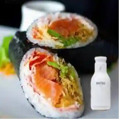 Combo Sushi Burrito Salmón + Te Hatsu Blanco 400 ml