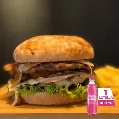 Combo Hamburguesa Mega + Postobón Manzana 400 ml