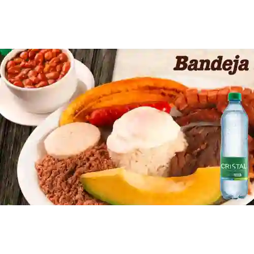 Combo Bandeja Paisa + Cristal con Gas 600 ml