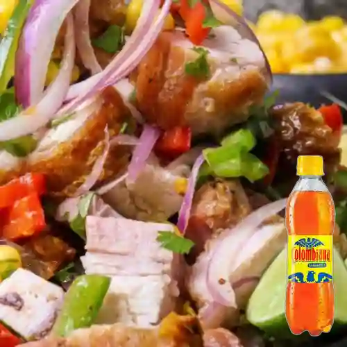 Ceviche Mixto Chorizo Santarrosano&Chicharrón +Colombiana 250ml