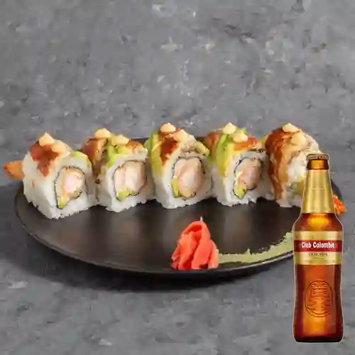 Combo Dragon Roll + Club Colombia Dorada 350 ml