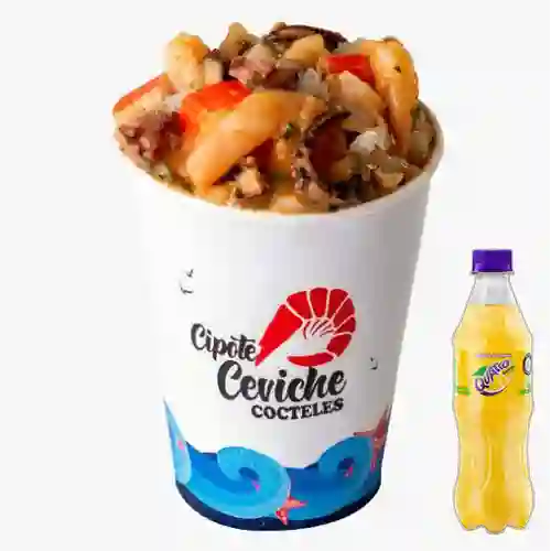 Combo Ceviche Mixto Bomba 16 Oz +Quatro Orig 400ML