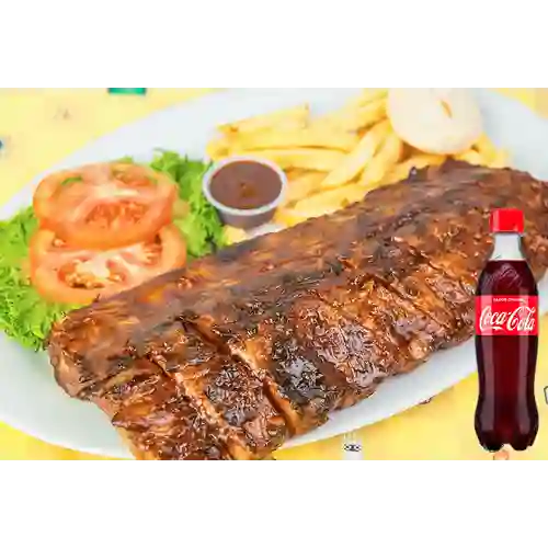 Combo 1/2 Costilla a la BBQ + Coca-Cola Sabor Original 400 ml