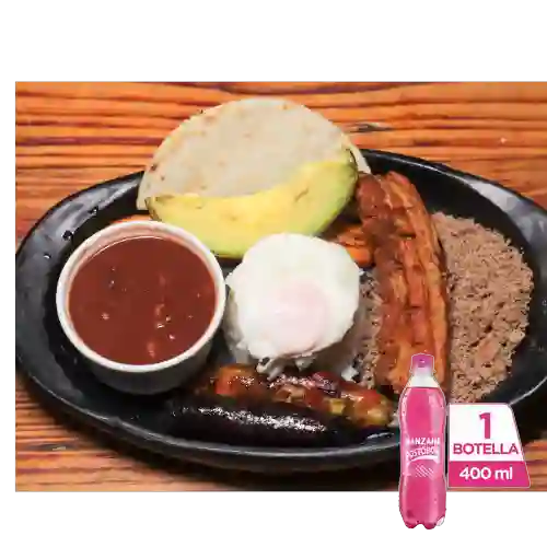 Combo Bandeja Paisa + Postobón Manzana 400 ml