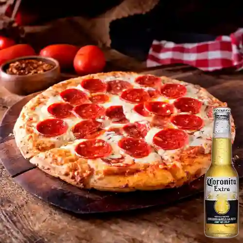 Combo Pizza Americana + Cerveza Coronita Bot. 210ml