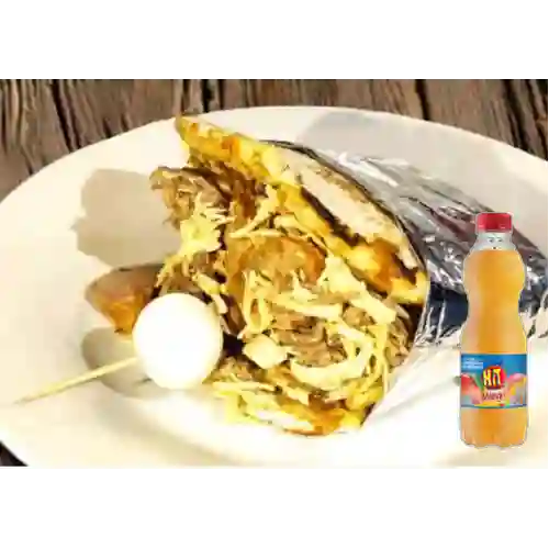 Combo Arepa con Todo Sencilla + Hit Mango 500 ml