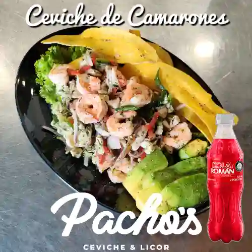 Combo Ceviche de Camarones + Kola Roman