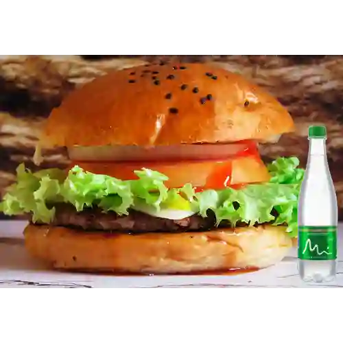 Combo Hamburguesa Tradicional +Manantial C/Gas 600ML