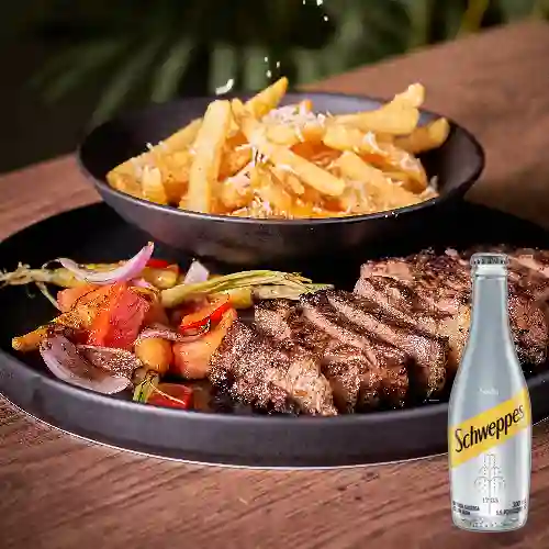 Combo New York Steak Angus + Schweppes Soda 300ml