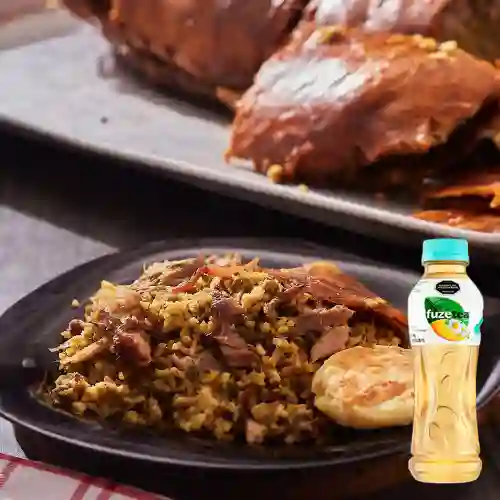 Lechona Personal Grande +Fuzetea Mango Manzanilla 400ml