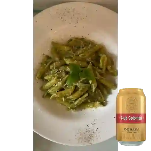 Combo Penne Al Pesto + Club col. Dorada Lta 330ml