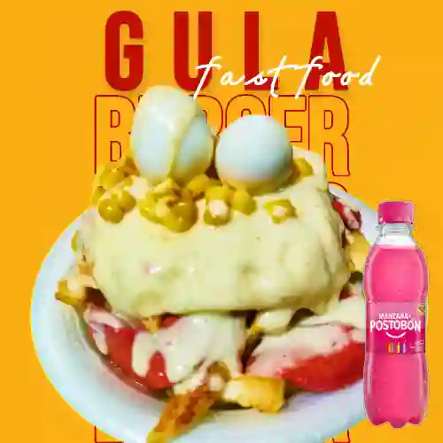 Combo Salchipapa Especial + Manzana 250 ml