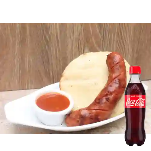 Arepa c/ Chorizo de Cerdo Premium +Cocacola Org 400ml