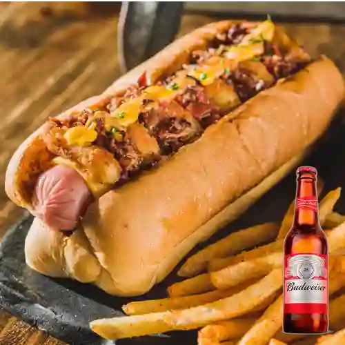 Combo Perro Aleman + Cerveza Budweiser Bot. 315ml