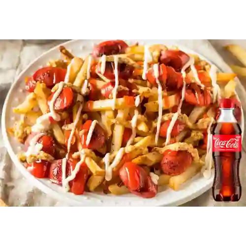 Combo Salchipapa de la Casa +Cocacola Orig 400ml