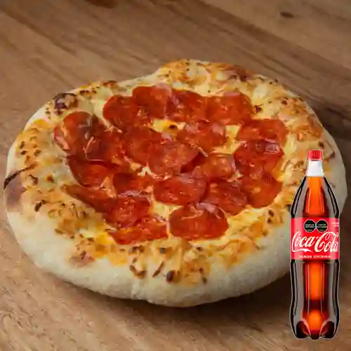 Pizza de Pepperoni Extra Queso +Cocacola Org 1.5l