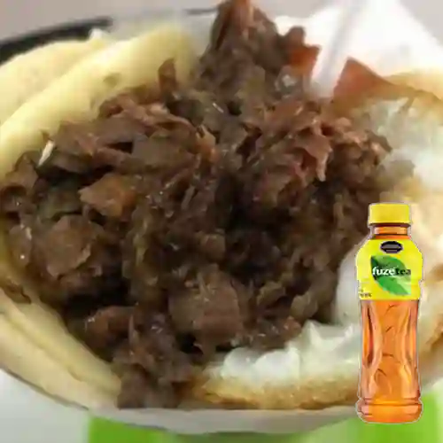 Combo Arepa Llanera + Fuze Tea Limón 400ML