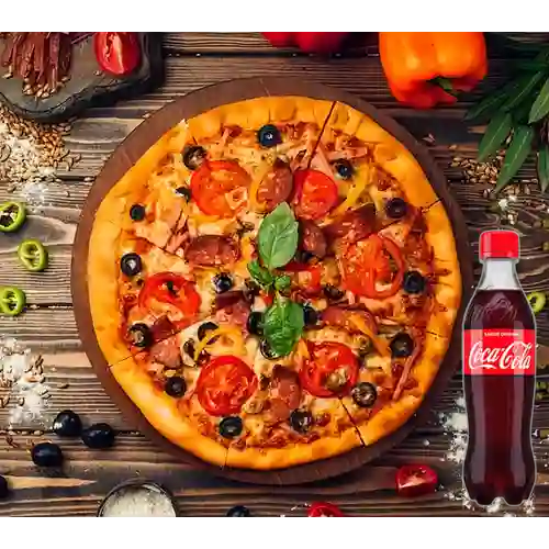 Combo Pizza de Carnes Pequeña +Cocacola Orig 400ml