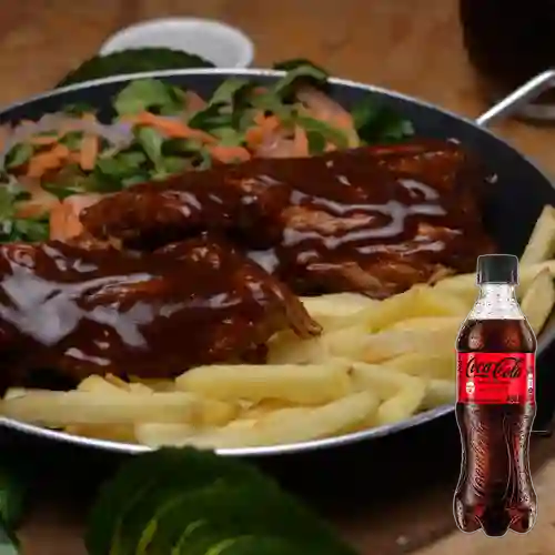Combo Costilla Bbq 300gr + Coca Cola Sin Azúcar 400 ml
