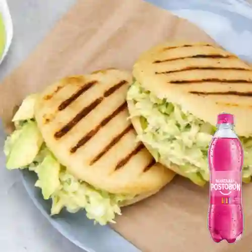 Combo Arepa Reina Pepiada + Postobón Manzana 250Ml