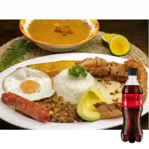 Combo Bandeja Paisa + Coca-Cola Sin Azúcar 400 ml