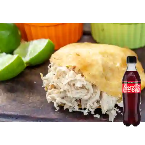 Combo Arepa de Pollo&Chorizo +cocacola S/az 400ml