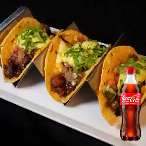 Combo Tacos Egos (Panceta Caramelizada) + Coca Cola