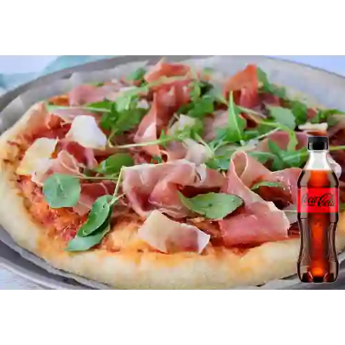 Combo Pizza Pequeña Jamón y Queso + Coca-Cola ZERO 400ml