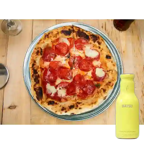 Combo Pizza Pepperoni Promo + Te Hatsu Amarillo 400 ml