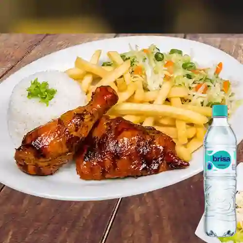 Combo Bandeja con Pollo Asado + Brisa Sin Gas 600ML