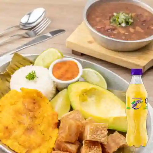 Combo Frijolada Chicharronuda + Quatro Original 400ML