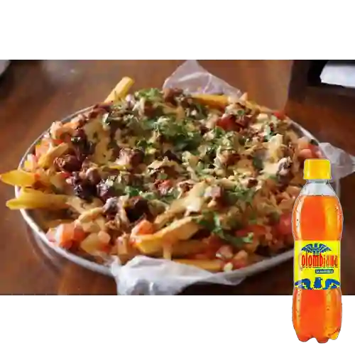 Combo Salchipapa Especial + Colombiana 250 ml