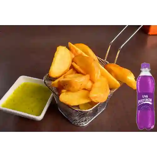 Combo Papas en Cascos + Postobon Uva 400 ml