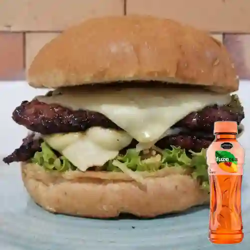 Combo Hamburguesa Doble Carne + Fuze Tea Durazno 400ML