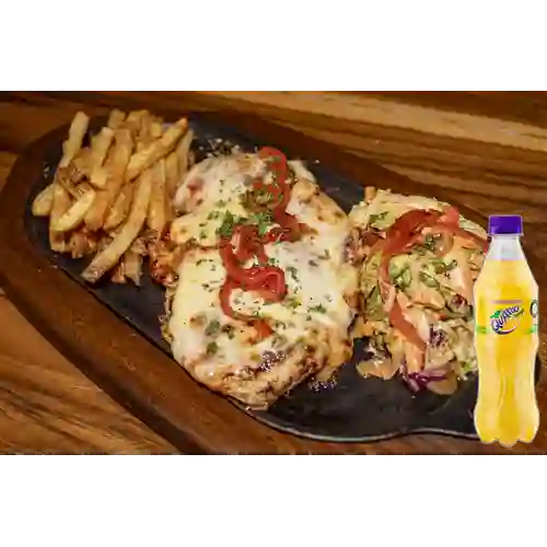 Combo Pechuga de Pollo Gratinada +Quatro Orig 400ML