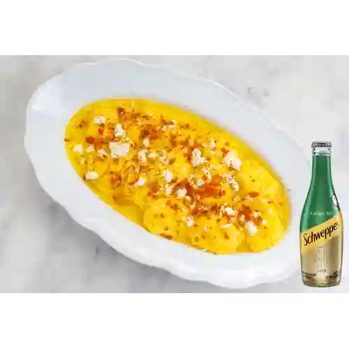 Ravioli de Maíz Dulce +Schweppes Ginger Ale 300ML