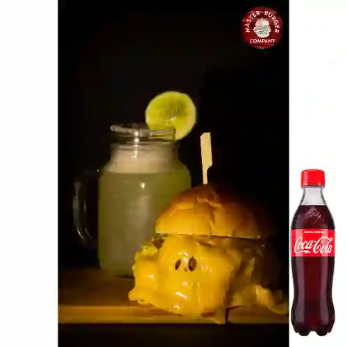 Combo Chesse Burger + Coca-Cola Sabor Original 400 ml