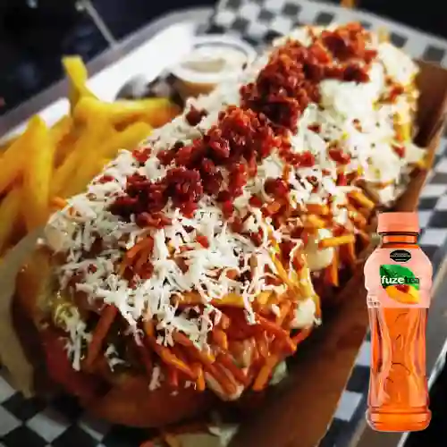 Combo Mucho Perro + Fuze Tea Durazno 400ML
