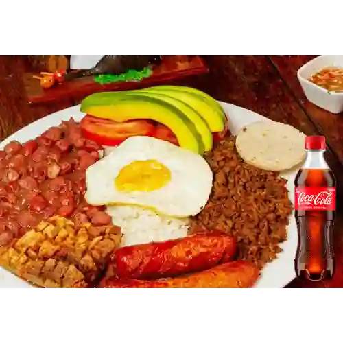 Combo Bandeja Paisa + Coca Cola Original 400 ml