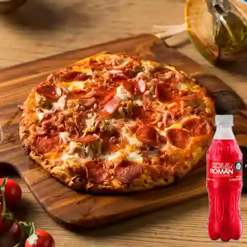 Pizzeta Trad. Jamón&Salami +Kola Román Org 400ml