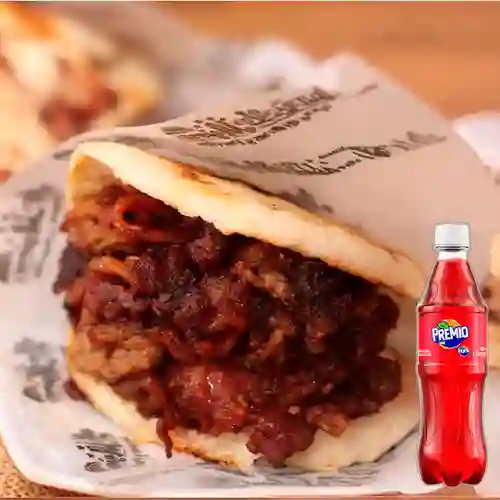 Combo Arepa Desmechada + Premio 400 ml