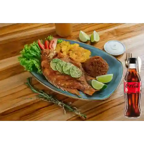 Combo Mojarra Roja Frita + Coca Cola Sin Azúcar 300ML