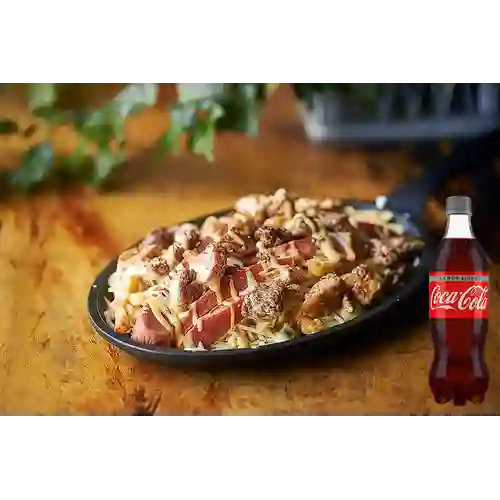 Combo Salchipapa Pecadora +Cocacola Light 400ml