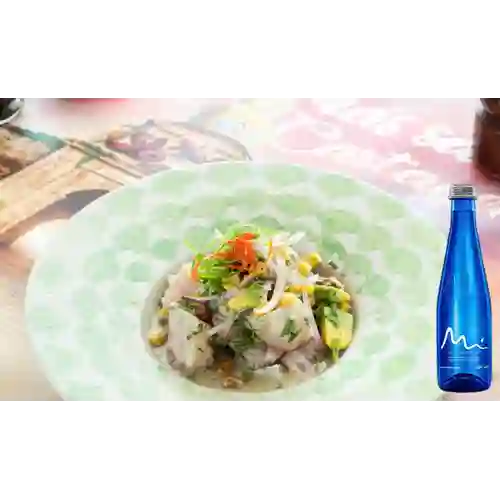 PROMO: Ceviche de Pescado +Manantial S/gas 500ml