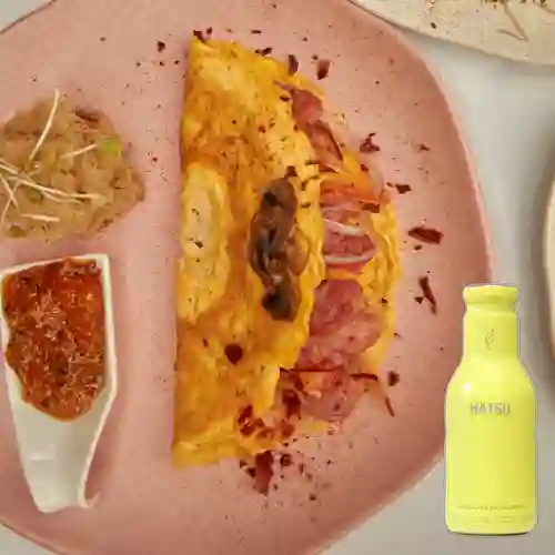 Huevos Al Gusto c/ Tostadas +Hatsu Amarillo Carambolo 400ml