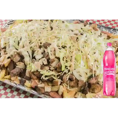 Marimonda Mona Salchipapa Costeña Turbo 3 pers. +Postobón Manzana 1.5l