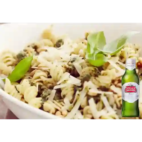 Combo Pasta Pesto Basílico + Stella Artois Bot. 330ml