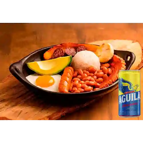 Combo Bandeja Paisa + Aguila 269 ml